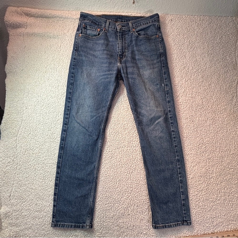 Levi’s 505 Blue Denim Jean Waist 32 Inseam 30 Straight Leg Zipper Classic